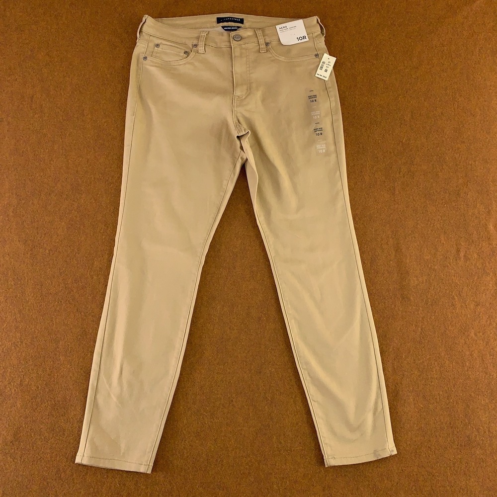 Aeropostale Womens 10 Tan Seriously Stretchy High-Rise Uniform Jegging NWT *Flaw